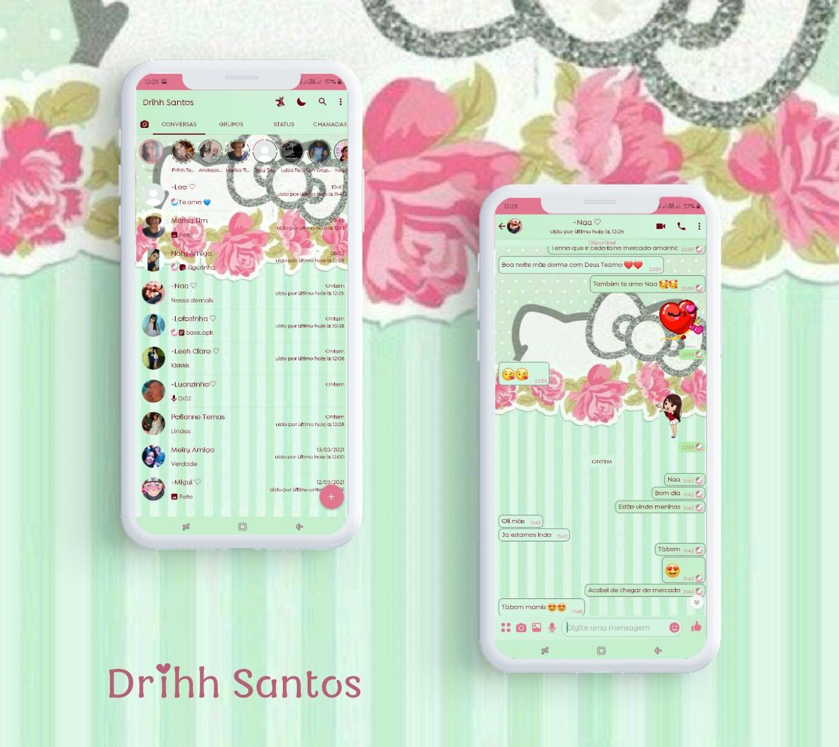 Green Hello Kitty Theme For YOWhatsApp & Fouad WhatsApp By Driih