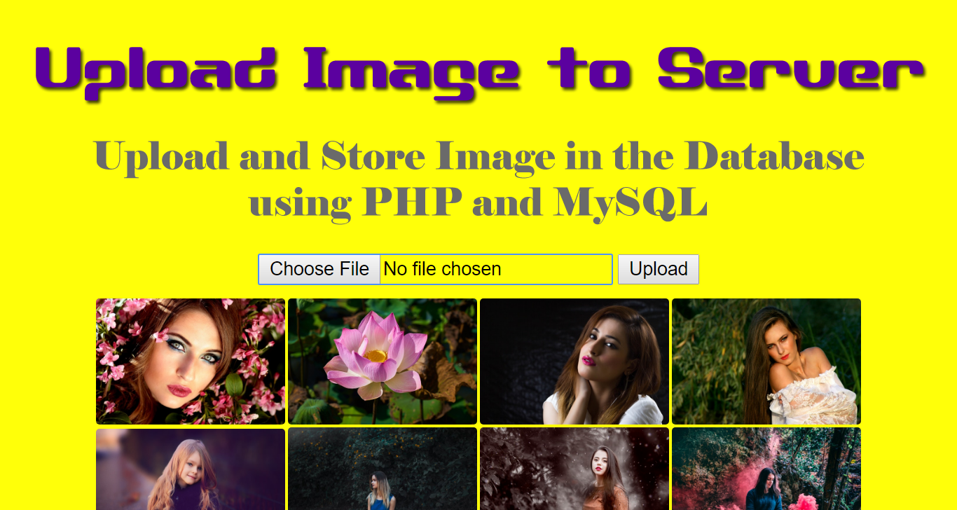 Upload and Store Image File in Database using PHP and MySQL