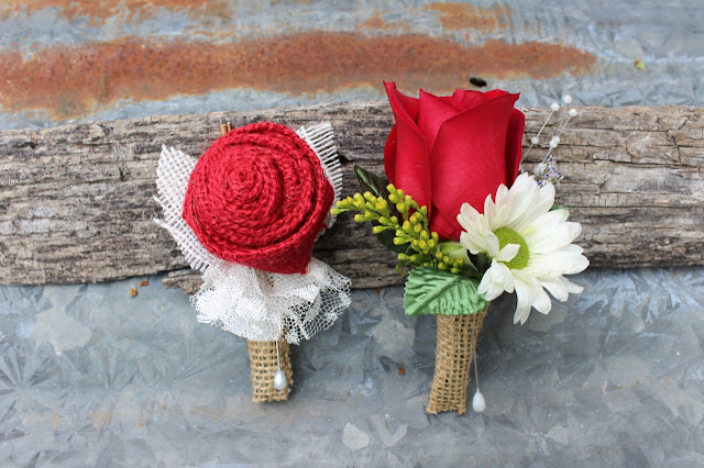 rustic boutonnieres