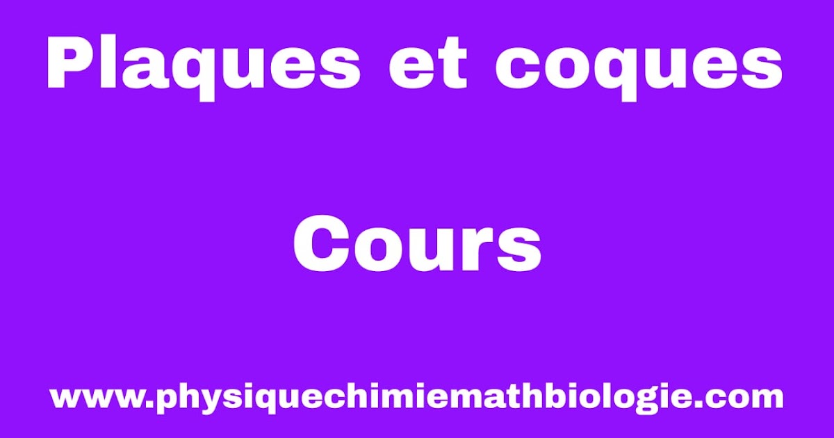 Plaques et coques Cours PDF