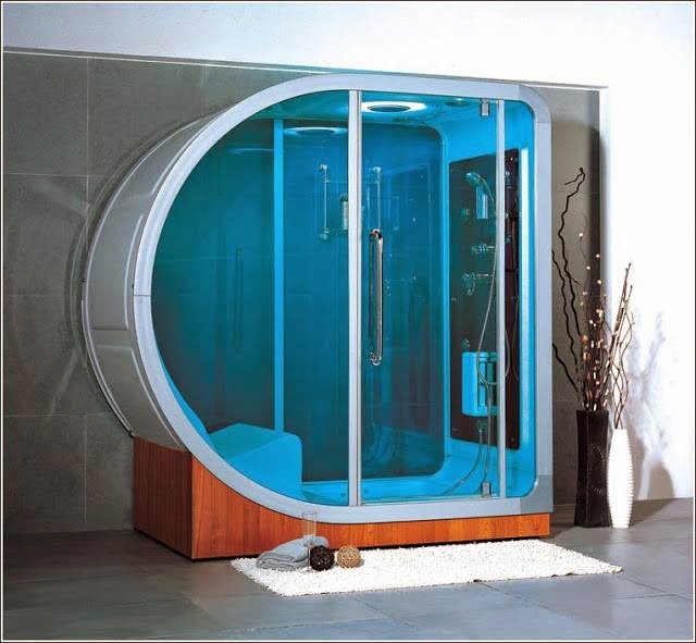 Unique Bathroom Frameless Glass Shower Door Design