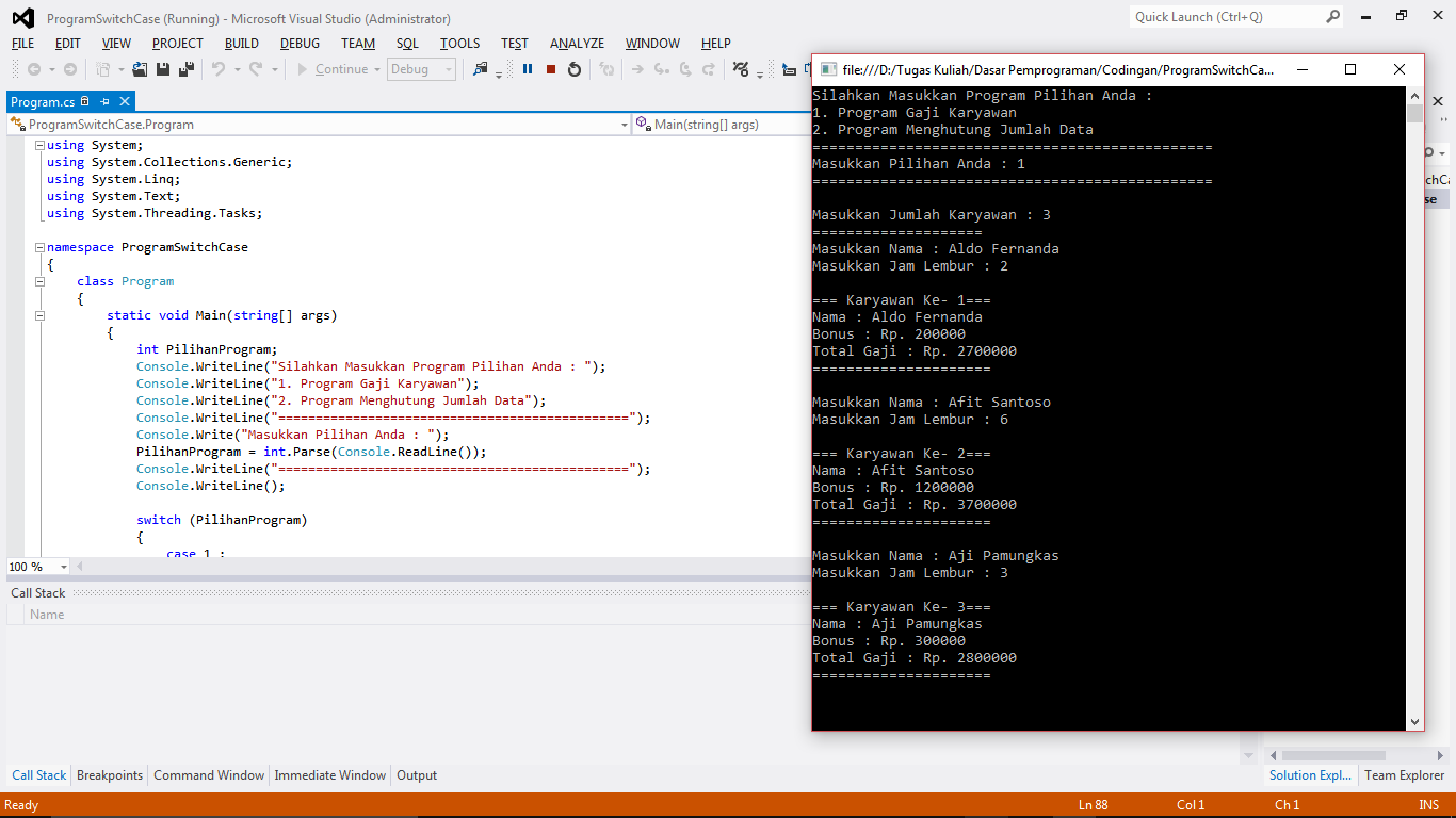 FYITechNow Program Switch Case Pada C Tutorial Switch Case C
