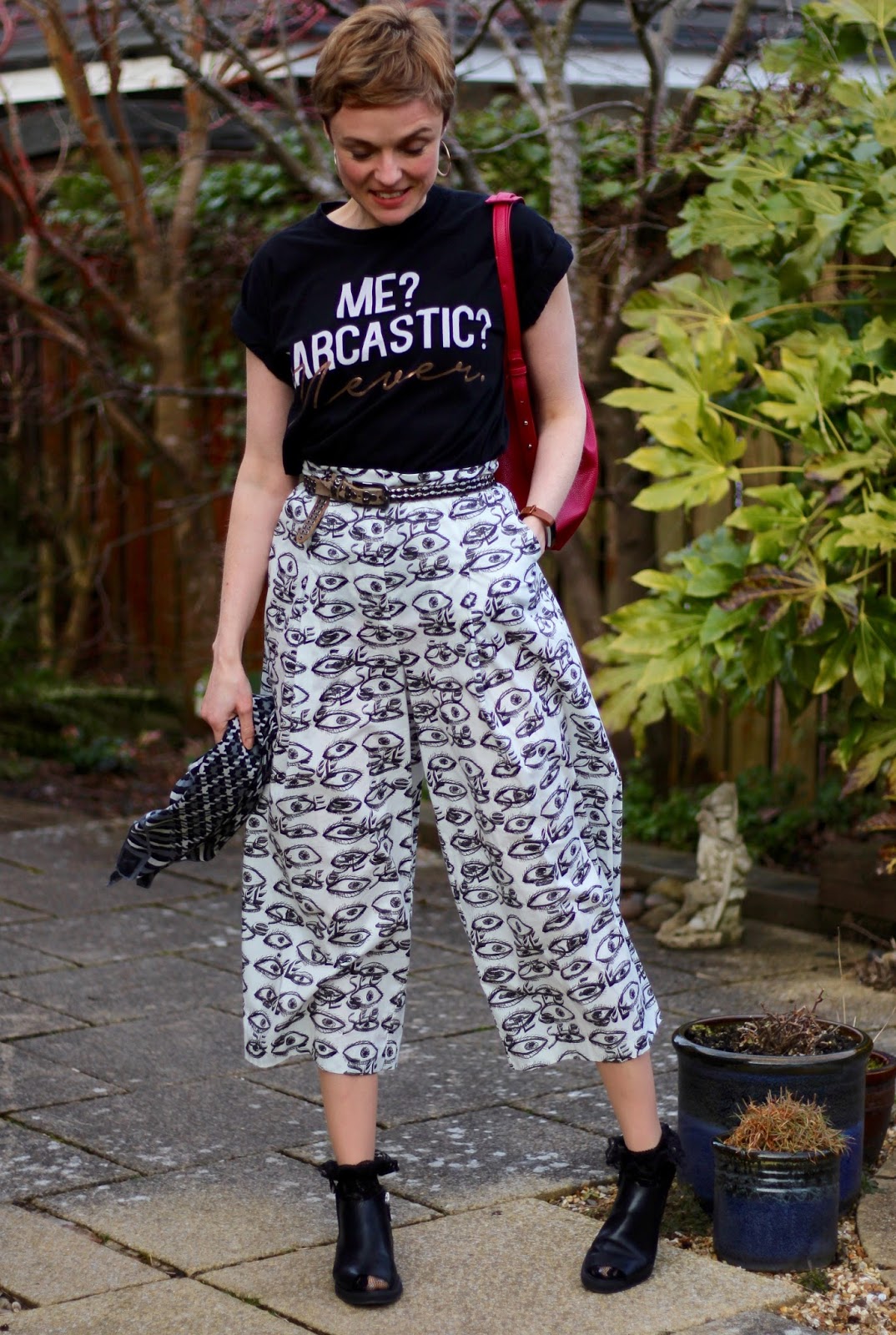 Me? Sarcastic? Never! | Graphic Culottes & Slogan Tee, over 40 | FAKE ...