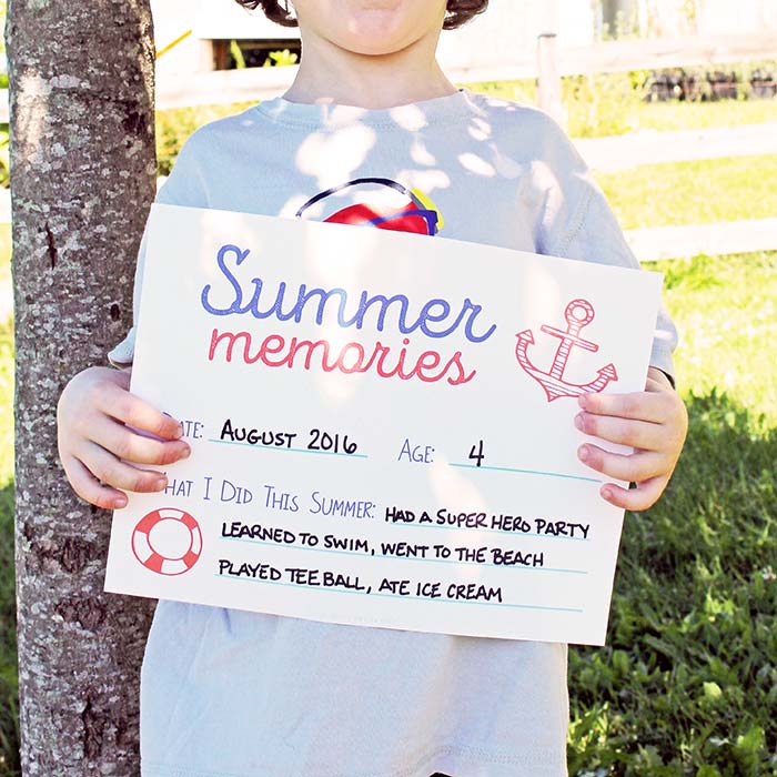 Take an End of Summer Photo to Capture Summer Memories {Free Printable