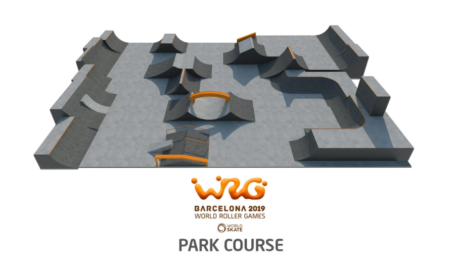 Mega Roller Skate Park Skate Apresentando os circuitos Park e Street