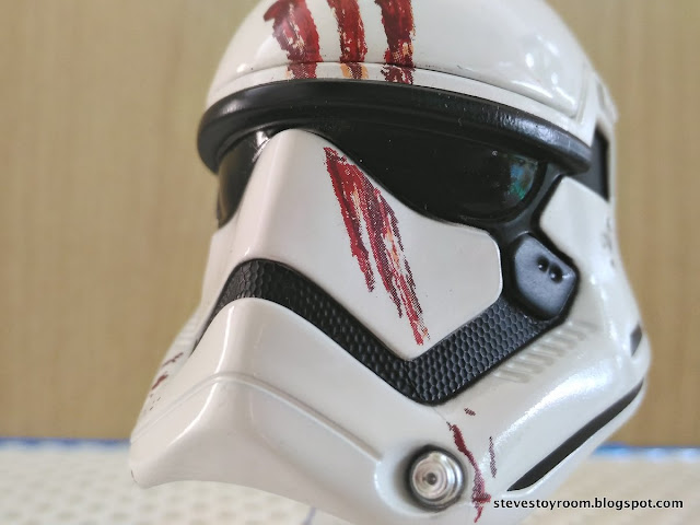 Finn First Order titanium helmet blood