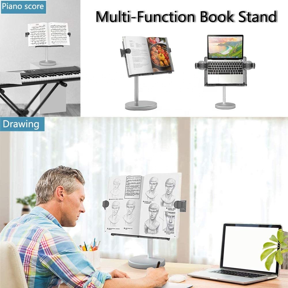 The desktop hardware book reading stand holder is solid and sturdy