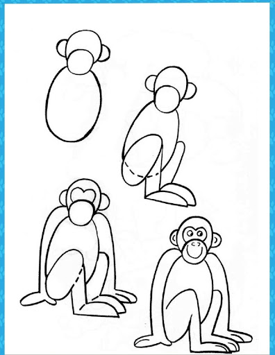 Free monkey drawing to download and color  Monkeys Kids Coloring Pages