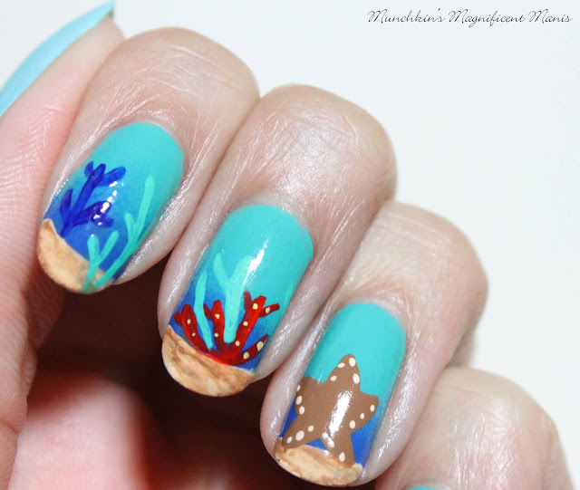 Munchkin’s Magnificent Manis Under the sea coral reef nail design