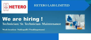 Hetero Labs Ltd Recruitment 2021 For ITI Candidates On Technician and  Sr. Technician Post for Maintenance