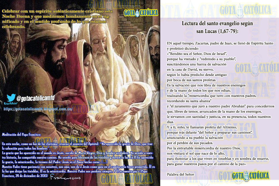 GOTA CatólicaGotas de Dios Lecturas del 24 de Diciembre. Feria de