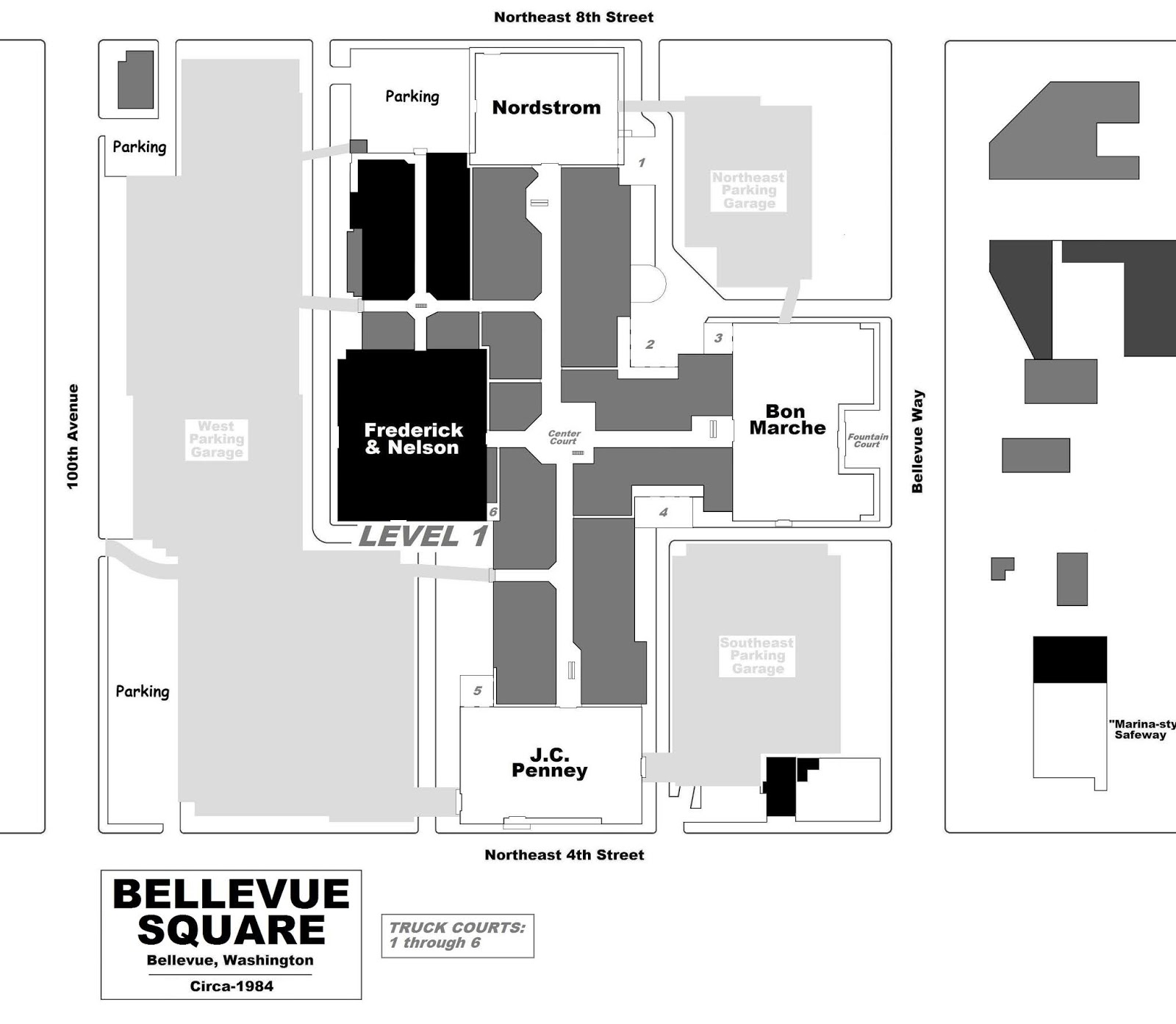 Bellevue Square Store Map Mall Hall Of Fame: August 2008