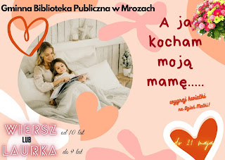 Plakat informujący o konkursie z okazji Dnia Matki