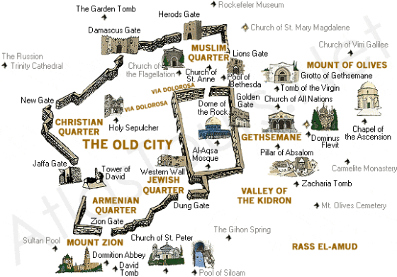 MATILDAS SKOLBLOGG: Karta över Jerusalem