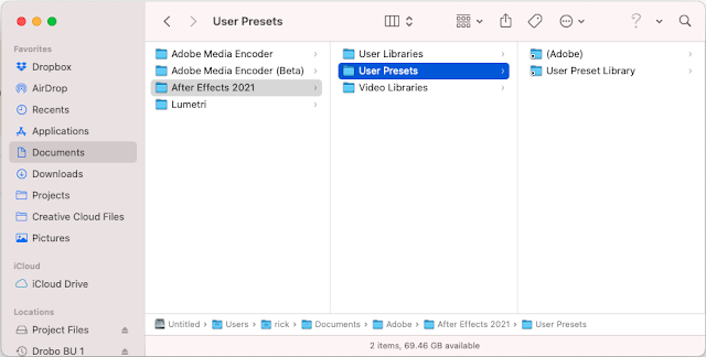 Cara Menemukan Folder "User Presets" After Effects di Mac