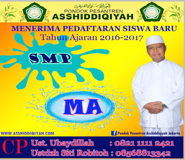 Penerimaan Santri Baru - Pondok Pesantren Asshiddiqiyah