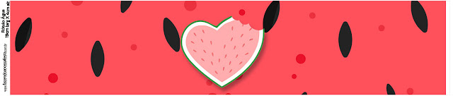Corazón de Sandía: Etiquetas para Candy Bar para Descargar Gratis.