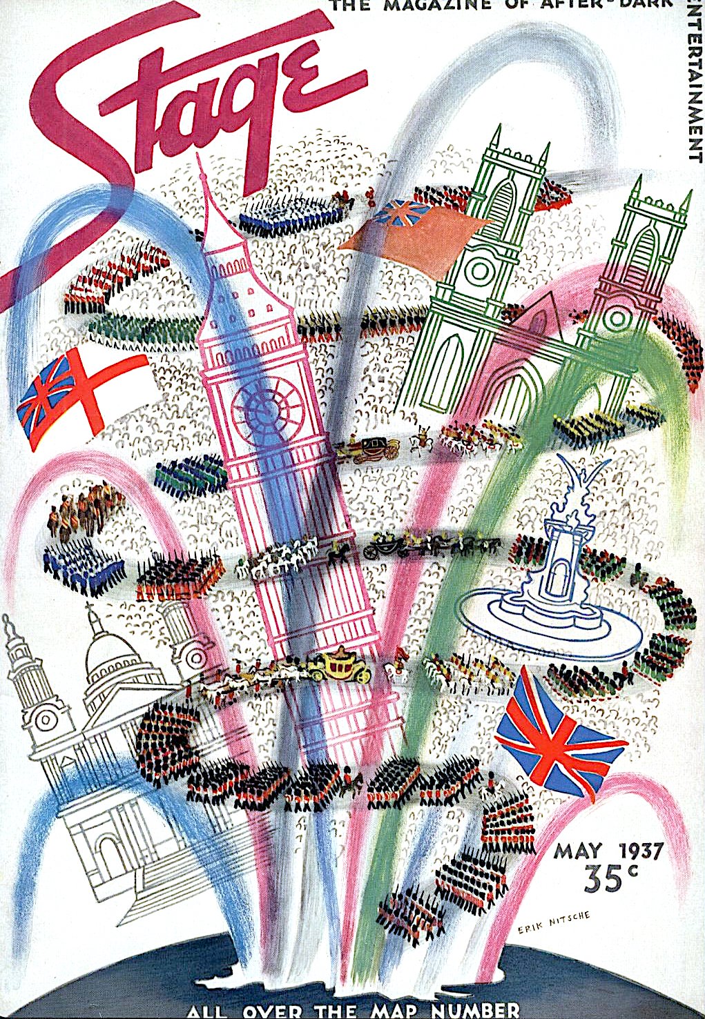 Erik Nitsche design 1937 Erik Nitsche 1937 illustration for Stage Magazine, a giant procession