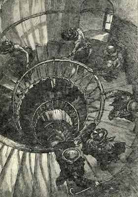 The Monument staircase from above from History of the Monument by C Welch (1893) The Monument staircase from above from History of the Monument by C Welch (1893)