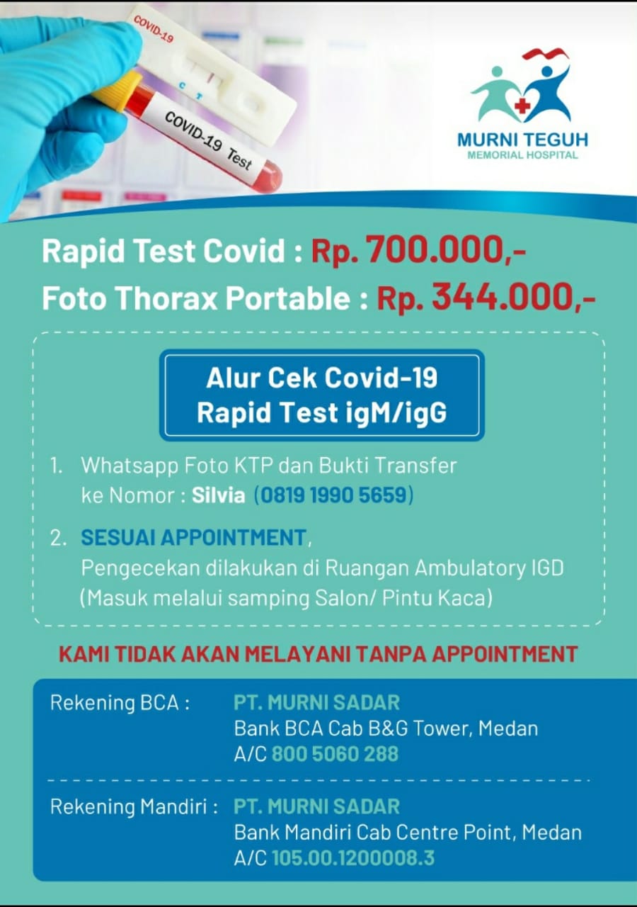 Brosur Sediakan Rapid Test Corona Rp700 000 Beredar Di Rs Murni Teguh Harian9 Com