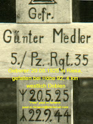 † Gefr. G. Medler hat einen "Paten"