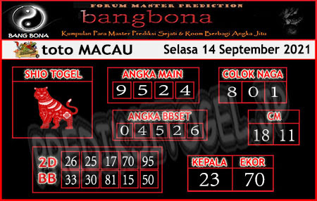 Syair Toto Macau Selasa 14 September 2021 Angka Kuat Syair Togel