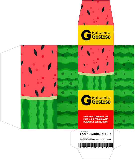 Watermelon Heart: Free Printable Boxes.