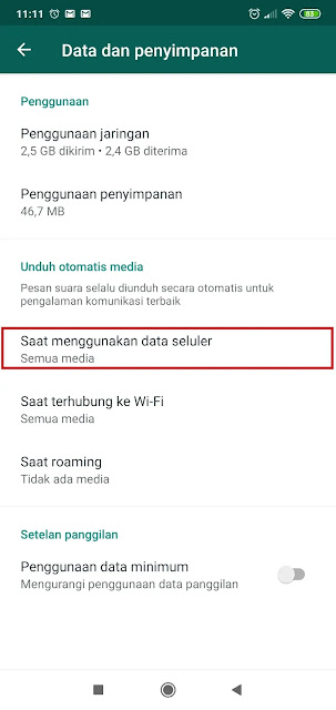 saat menggunakan data seluler