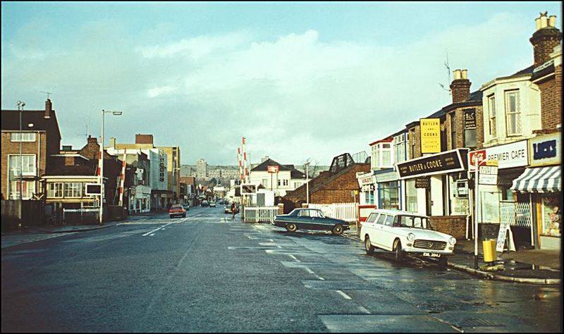 Cosham High Street by the crossing gates