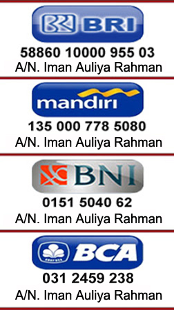 Pemesanan dan Pembayaran Via transfer Bank Bni, Bank Bri, Bank Mandiri