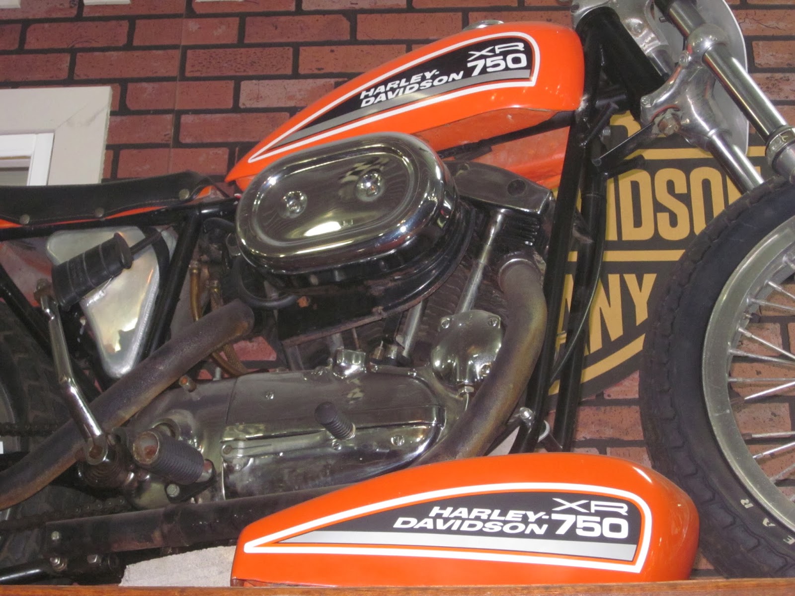 OldMotoDude 1970 Harley Davidson XR750 on display at the World of