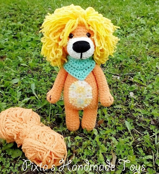 Вязаная игрушка лев крючком