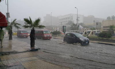 غرق منطقة سموحة بالاسكندرية ... المحافظة تصدر بيان تحذر المواطنين من النزول
