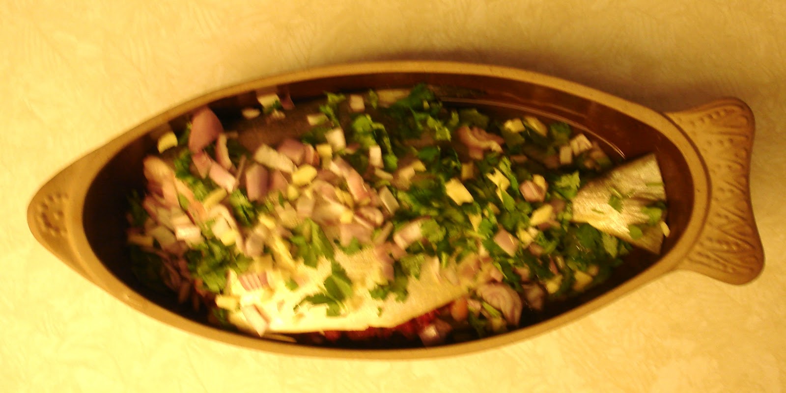 Blue Starr Gallery Ceramic Baker Oven Poached Pompano