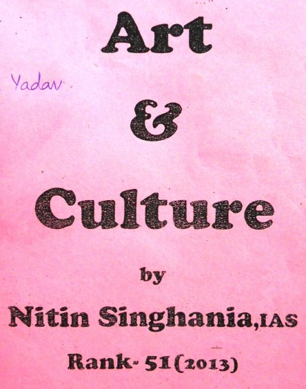 Indian Art and Culture by Nitin Singhania Handwritten Notes PDF  VISION