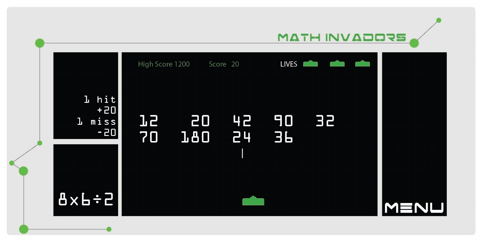 Gaming Interface Maths UEL Graphic Design 3rd Year: E.L.F Educate Learn Focus