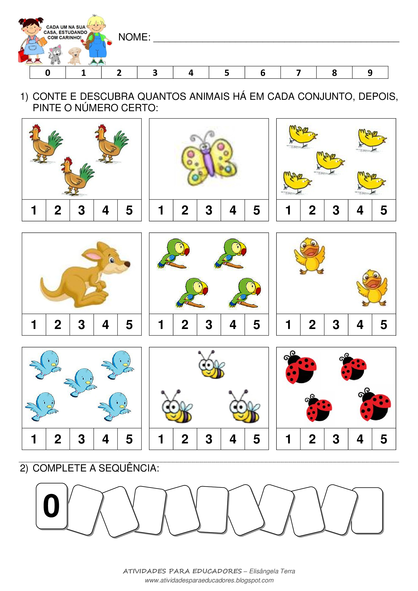 Atividades Para Educadores Atividades De Contagem Sequência E Conceitos Matemáticos