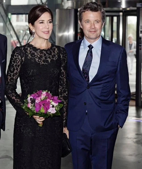 Crown Princess Mary wore a lace dress by Dolce and Gabbana, Gianvito Rossi Mesh pumps