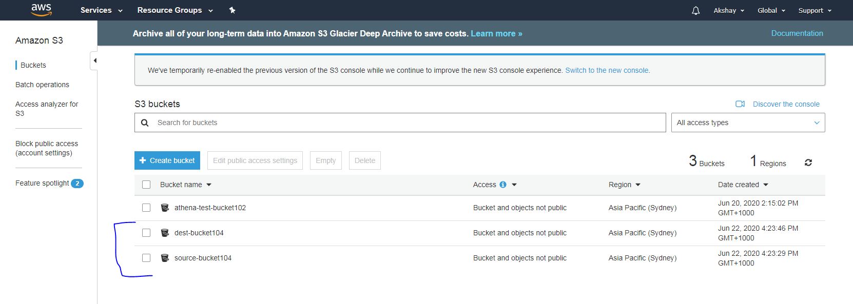 Copy Objects between S3 Buckets using AWS Lambda