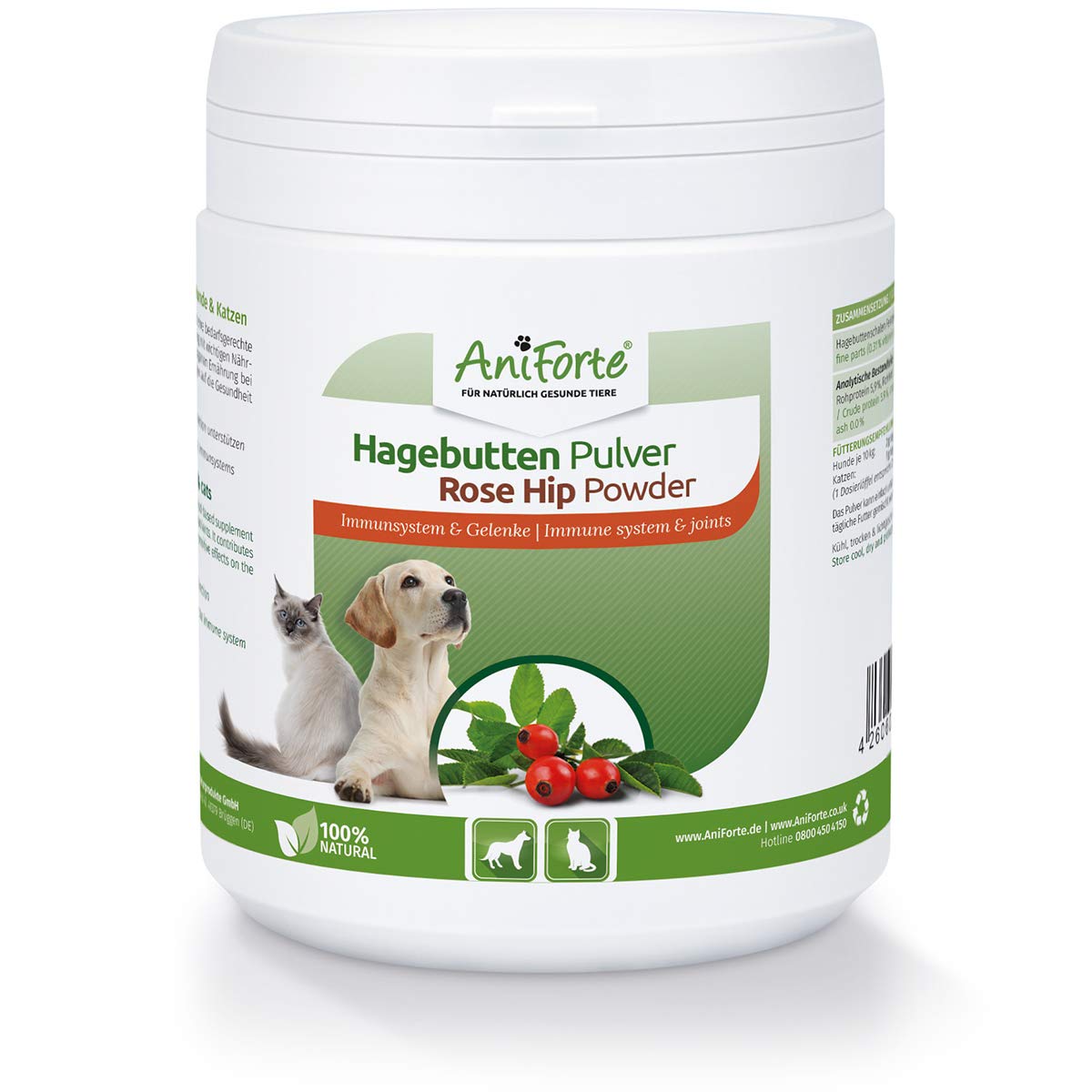 Hagebuttenpulver AniForte Hagebuttenpulver für Hunde und Katzen