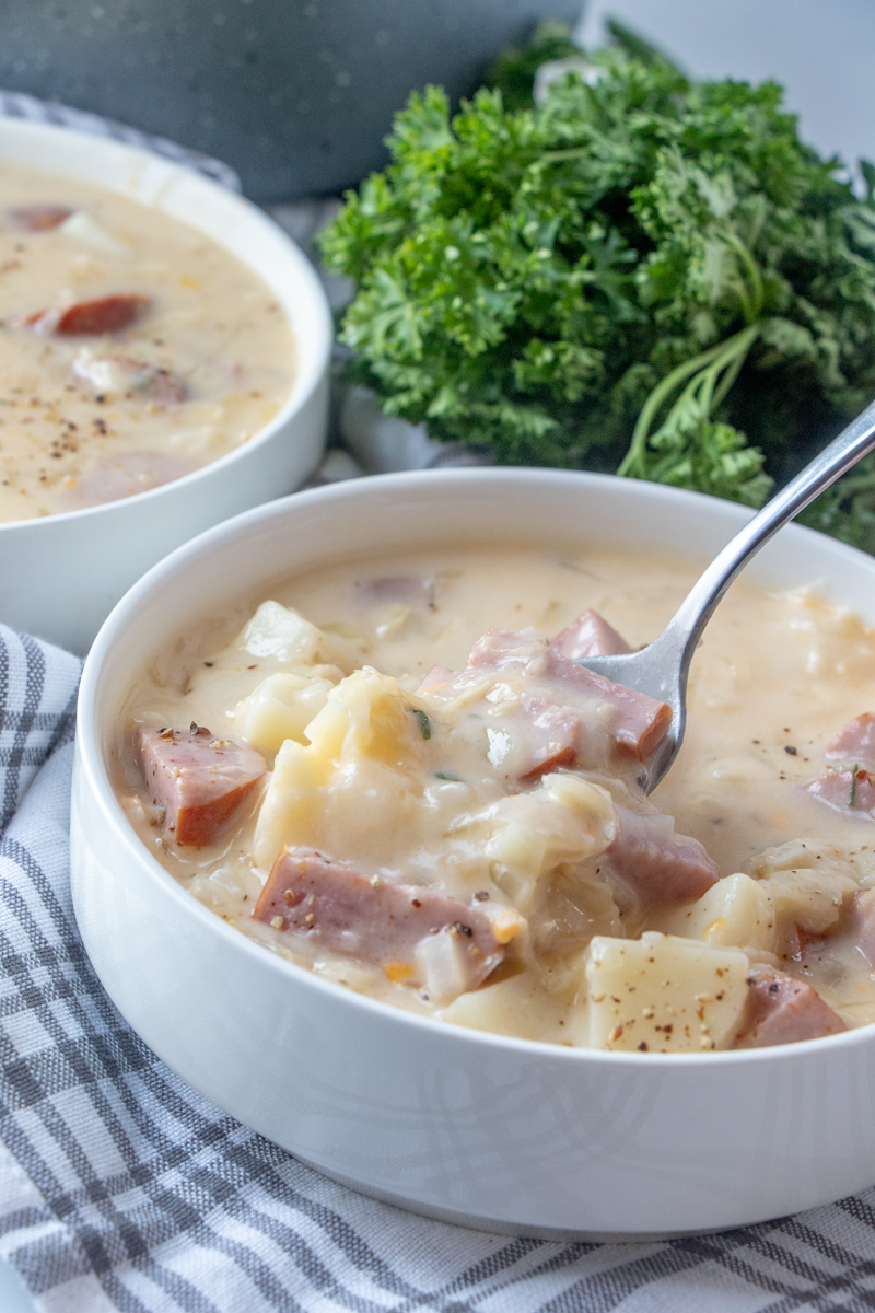Creamy German Sausage, Potato and Sauerkraut Soup Recipe