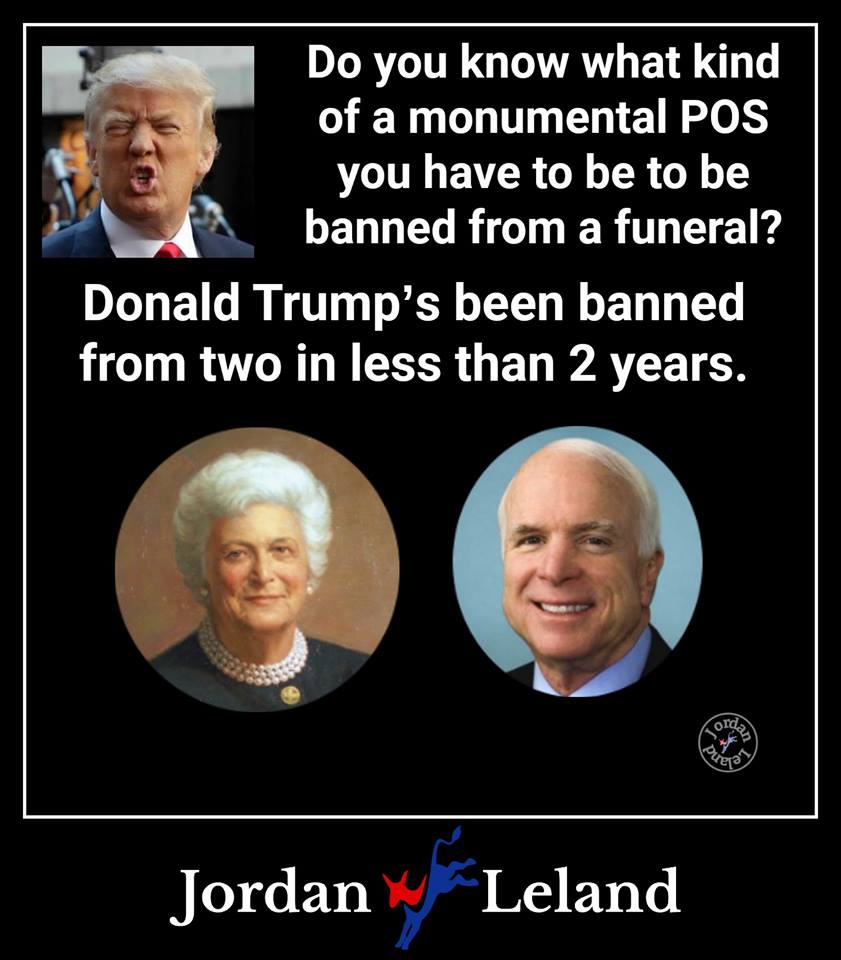 Image result for trump not invited to bush and mccain funeral
