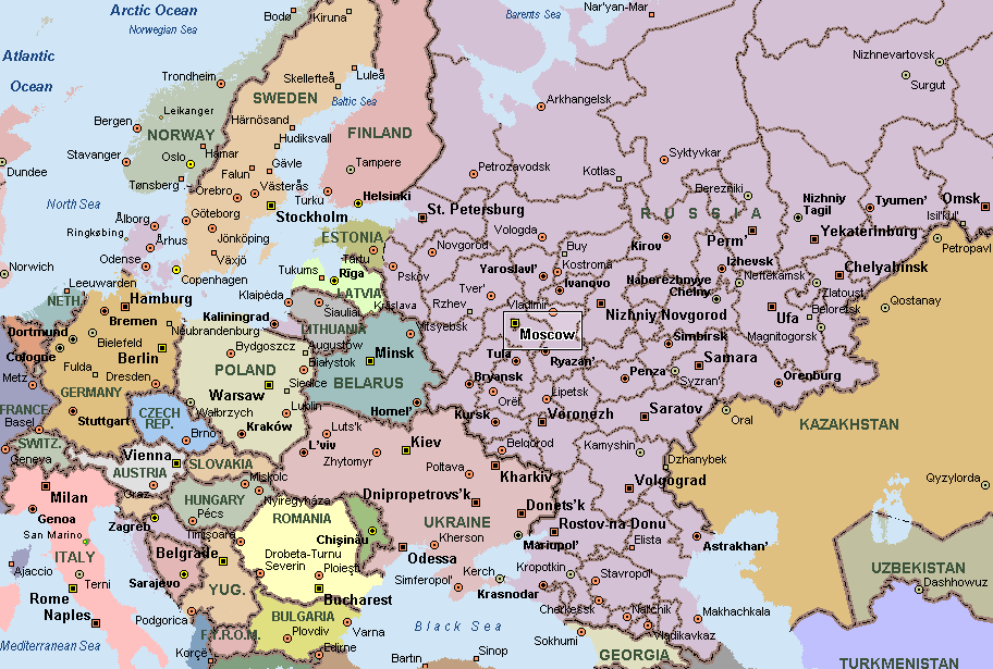 Map of Russia political Regional: Map of Russia Country
