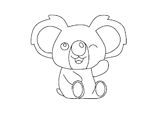 cute kawaii koala bear coloring pages