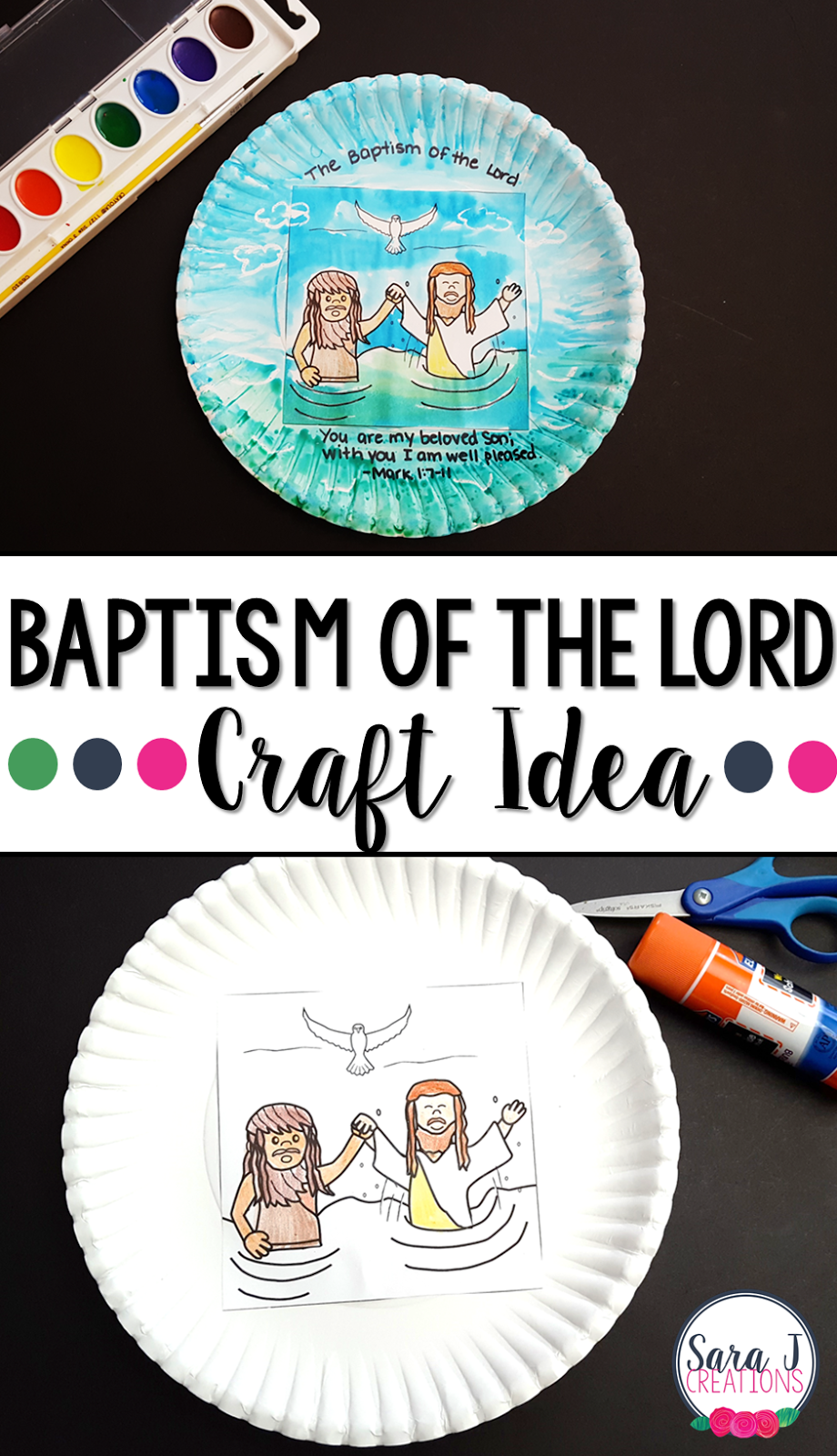 Free Baptism of the Lord craft that is perfect for multiple ages #faith #sarajcreations #catholic #crafts #biblestories