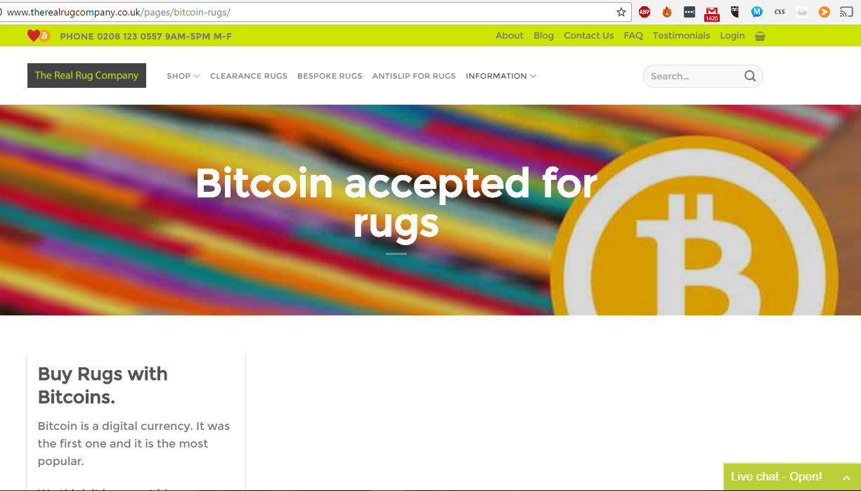 The real rug company blog Rugs for bitcoin why, how and what?
