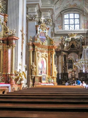 Inside St. Anne's Church in Warsaw, Poland