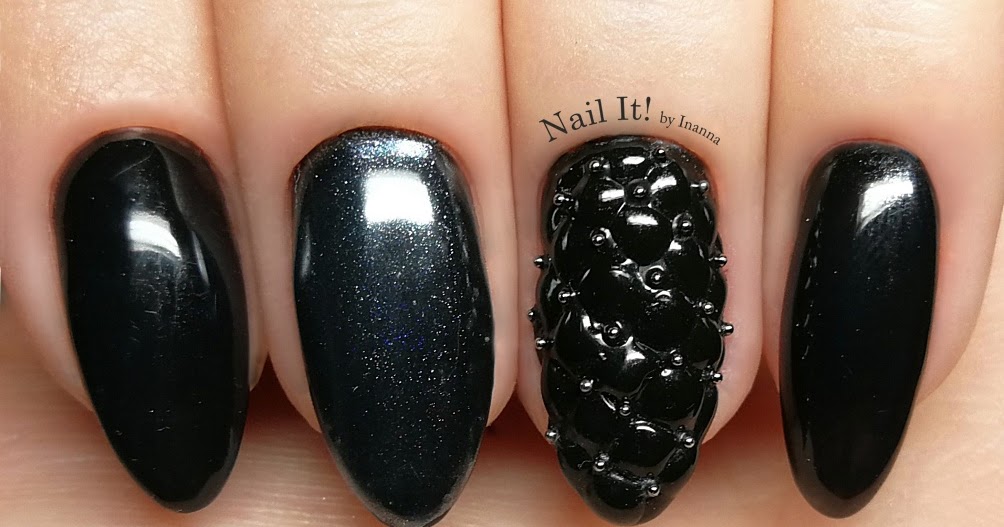 Quilted Black Glam Nails NAIL IT! by Inanna
