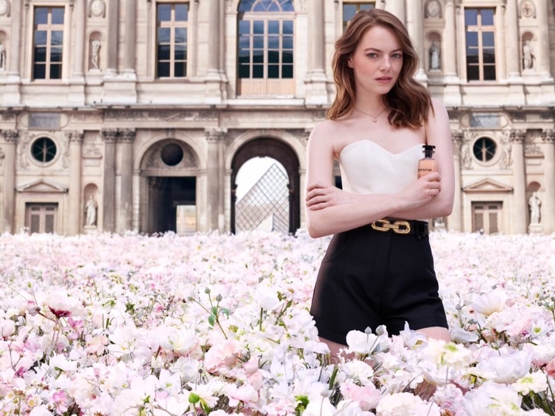 Emma Stone goes romantic for the Louis Vuitton Coeur Battant Fragrance Campaign