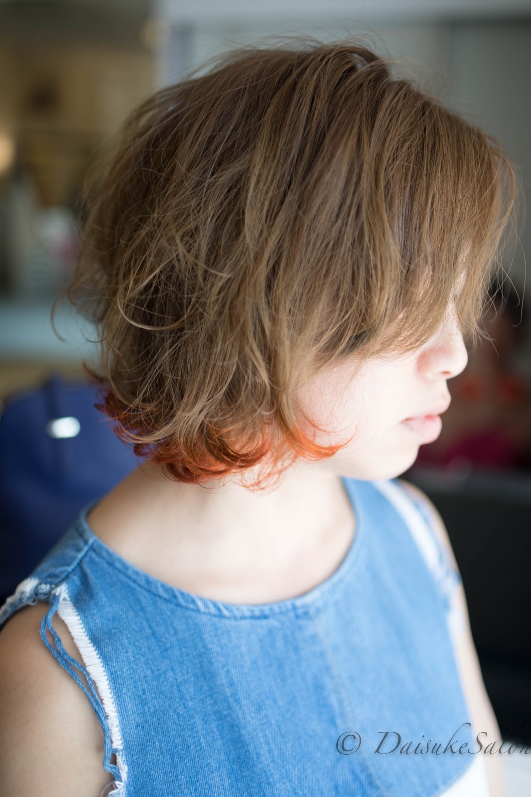 Japanese Air Wave Perm with Tip End Colour (Orange)